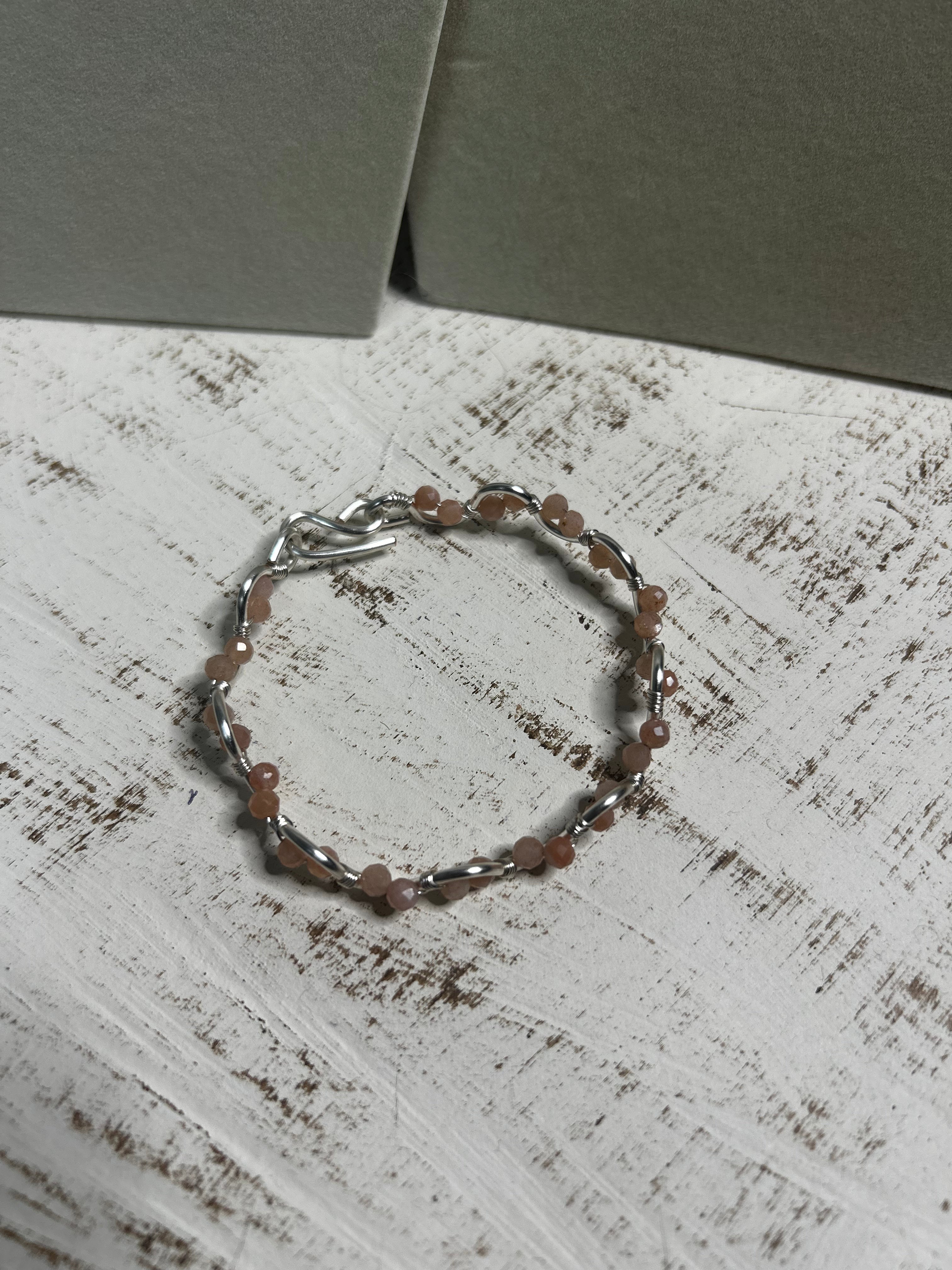 The Peach Moonstone Twist Bracelet