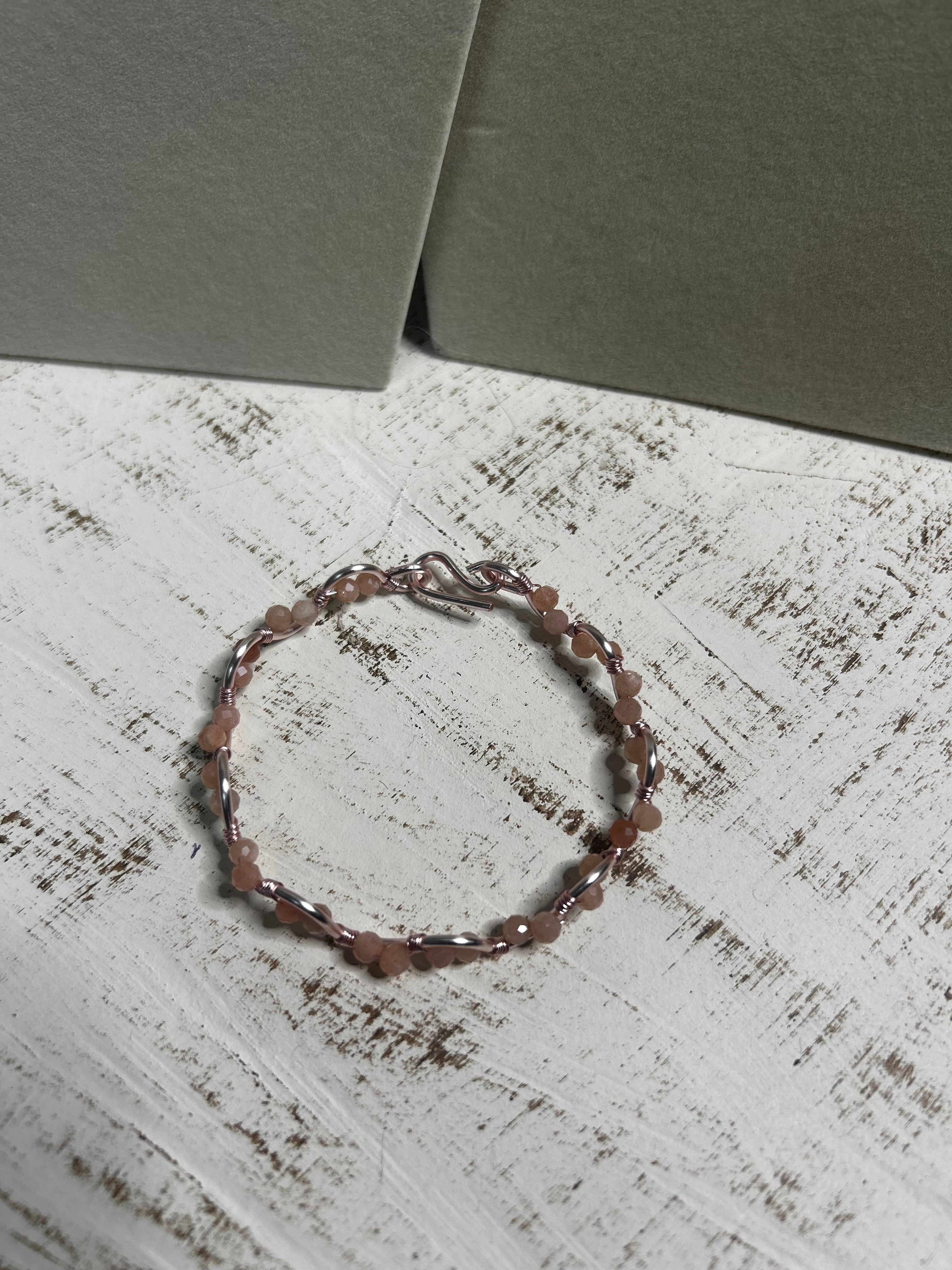 The Peach Moonstone Twist Bracelet