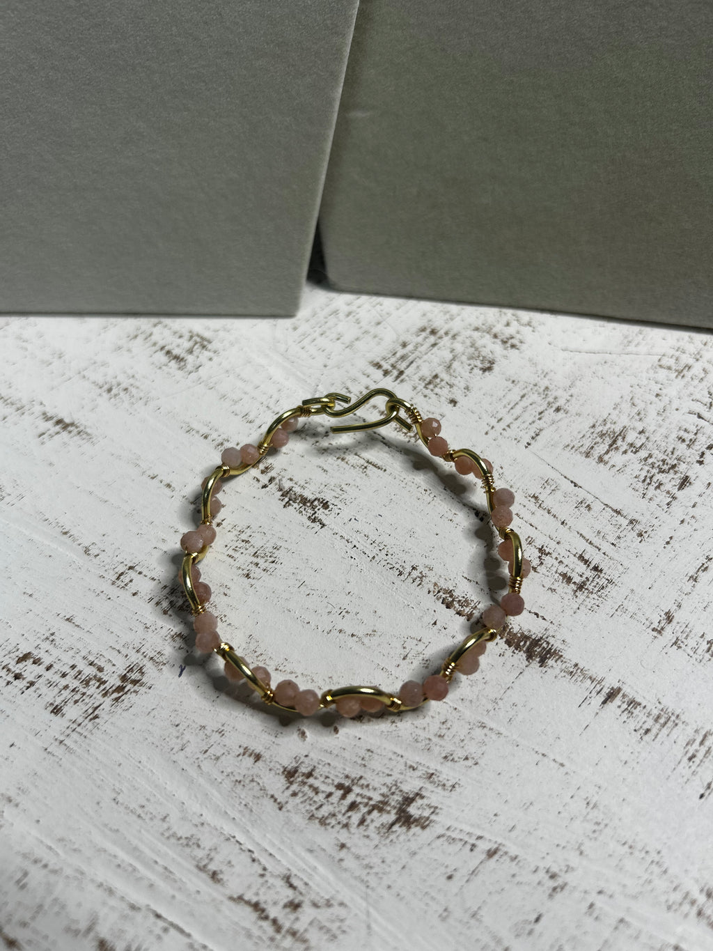 The Peach Moonstone Twist Bracelet