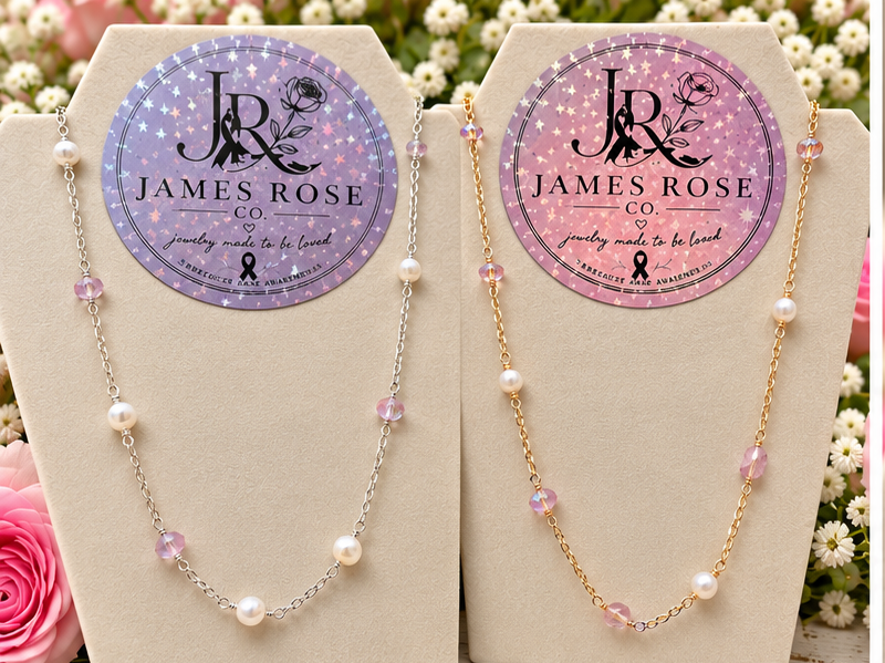 Blush Sparkle and Pearl Necklace