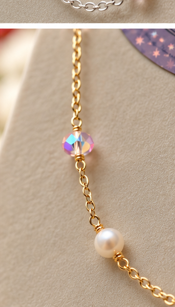 Blush Sparkle and Pearl Necklace