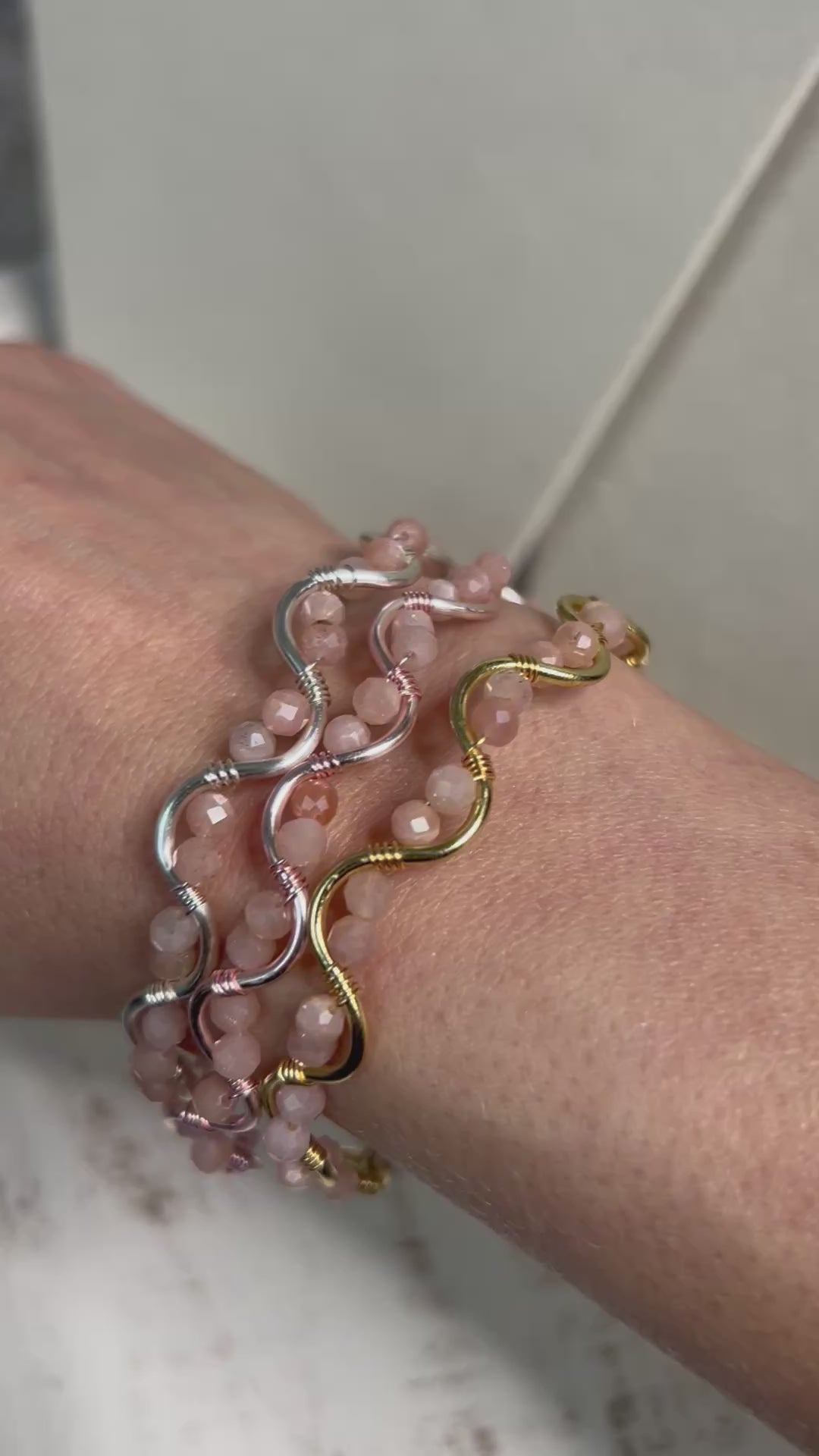 The Peach Moonstone Twist Bracelet