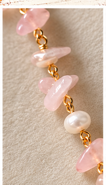 Rose Quartz and Freshwater Pearl Necklace