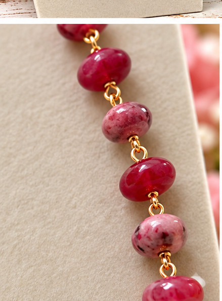 Dyed Jade Rondelle Necklace