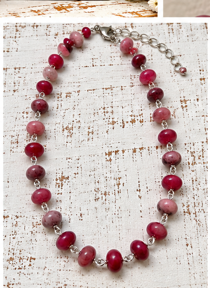 Dyed Jade Rondelle Necklace